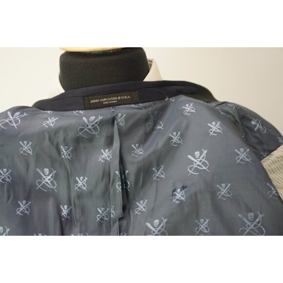John Varvatos Bleecker Navy Formal Wool 2 Pc Tuxedo Jacket Pants Sz 36R NEW - Picture 8 of 12